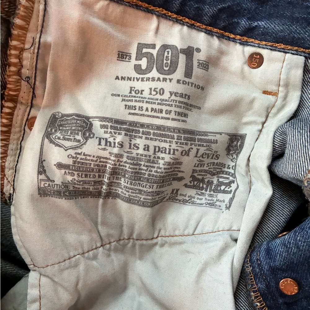 Levi's 501 150th anniversary jeans 33X30 - Picture 6 of 8